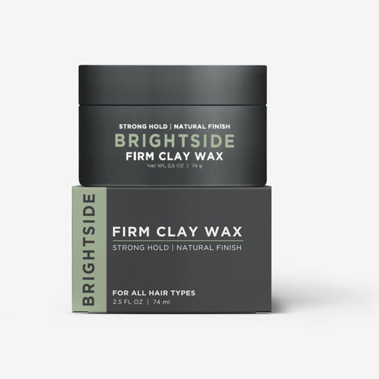 Firm Clay Wax - Stong Hold Natural Finish - Water Based - Kaolin & Bentonite Clay, Macadamia Nut Oil, Beeswax, & Squalane Blend - For All Hair Types - Premium Hair Styling Product (2.5oz)
