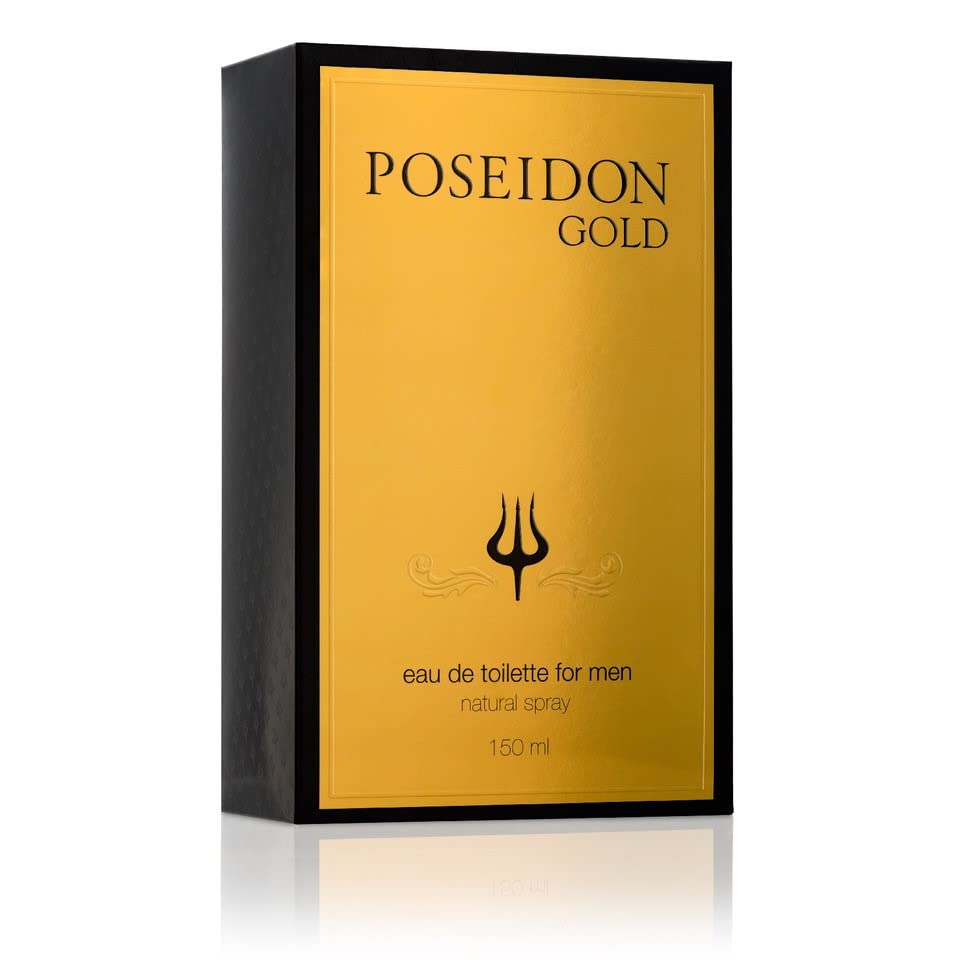 Instituto Español Poseidon Gold Eau de Toilette for Men, Sophisticated and Harmonious Scent for the Modern Man, 150 ml / 5.1 fl oz Spray Bottle, Made in Spain