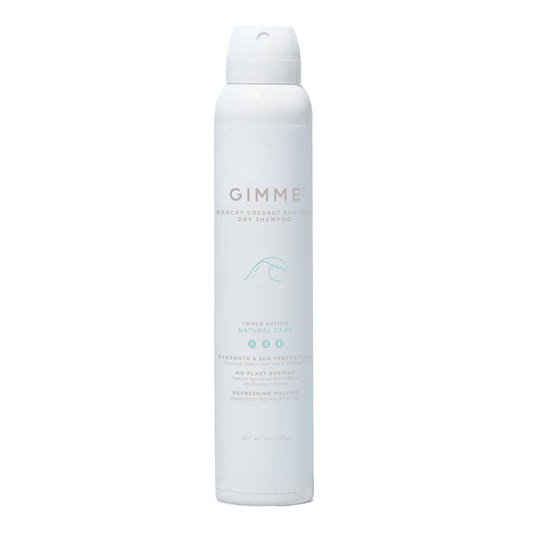 GIMME Beauty Dry Shampoo - For All Hair Types, Including Blonde - With Biotin, Aloe Vera & Keratin - Sulfate & Paraben Free with Sun Protection - Coconut Beachy Revival