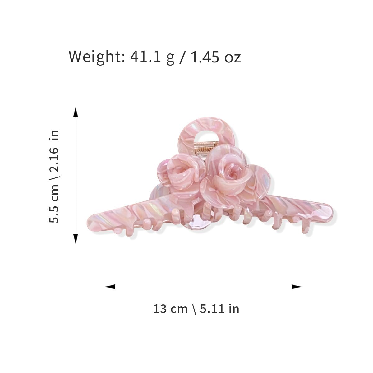 Premium Acetate Hair Clip for Women - Elegant Plant-Based Hair Claw with Secure Hold, Gentle on Hair (A-Iridescent Brown, 5.1 * 2.3 * 2.1inch)