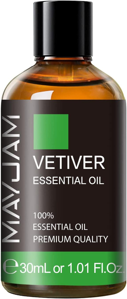 Vetiver Essential Oil 30ML, Pure Vetiver Oil Essential Oils for Aromatherapy, Candles, Soaps(1.01FL.OZ)