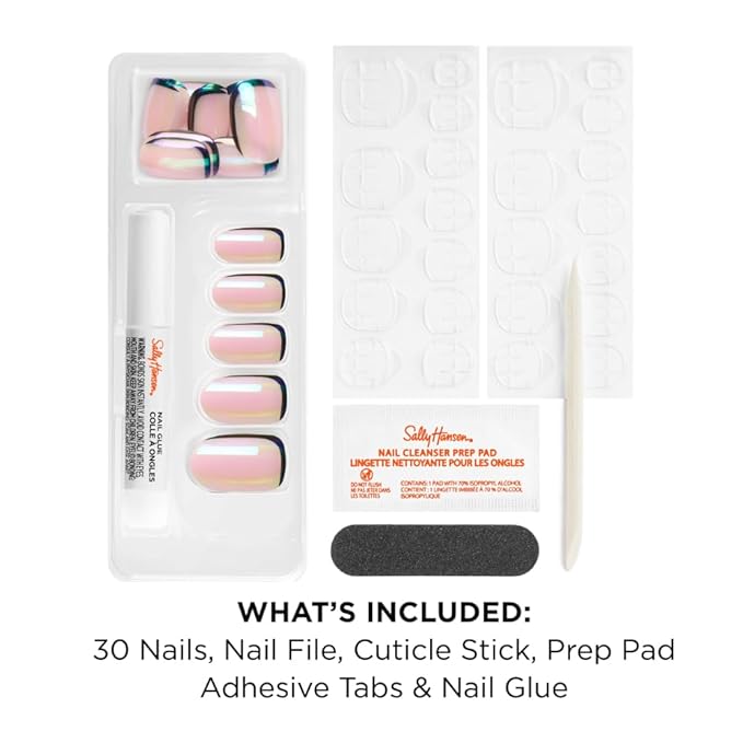 Sally Hansen Instant Cuticle Remover and Swoop There It Is Press-On Nails Kit with Nail Glue and Adhesive Tabs