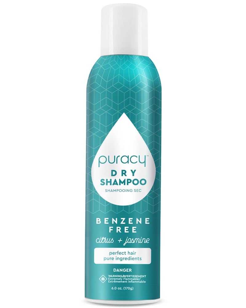 Puracy Natural Dry Shampoo For Women - Plant-Powered Cleansing Volumizing Revitalizing Dry Shampoo As Seen on TikTok, Benzene-Free, Non-Toxic, Oil Absorbing for All Hair Types (Citrus & Jasmine, 6 oz)