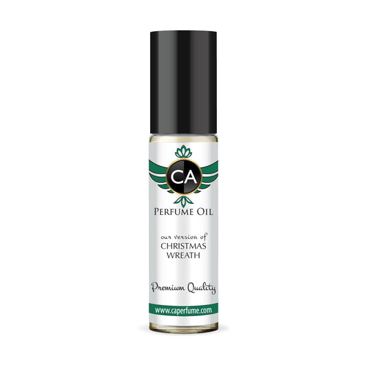 CA Perfume Originals Christmas Wreath Unisex Fragrance Oil Gourmand Scent Long Lasting Perfumes for Women & Men Travel Size TSA Ready Mini Parfum Body Oil Roll-on 0.33 Fl Oz 10ml