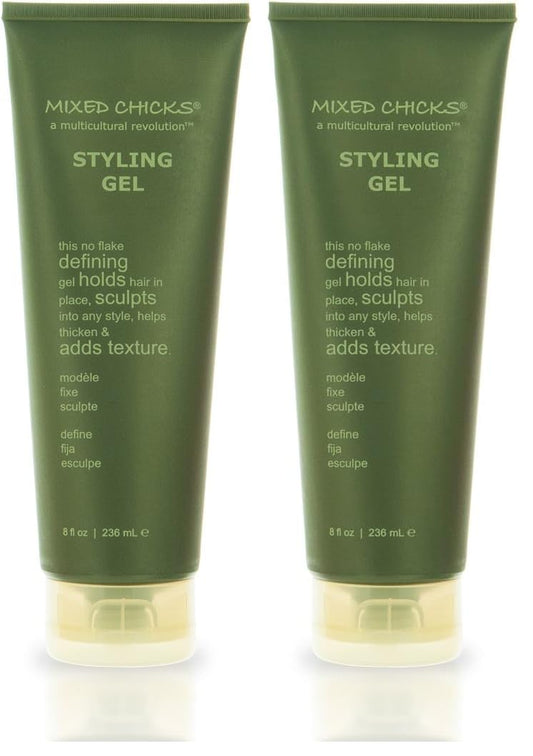 Mixed Chicks Styling Gel - Thickening and Texturizing Definer, 8 fl. oz. (Pack of 2)