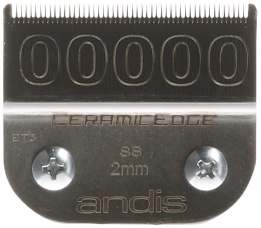 Andis 64730 CeramicEdge Carbon-Infused Steel Detachable Clipper Blade, Size 00000, /25-Inch Cut Length, Chrome, 1 Count