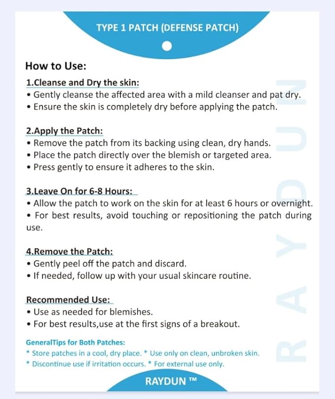 FlawFix Acne Patch, 144 Hydrocolloid Patches, 3 Sizes, 2-Step Blemish Care Kit with Tea Tree Oil and Salicylic Acid