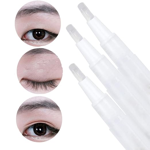 Natural Double Eyelid Pen Glue, 2-Pack Invisible Double Eyelid Styling Cream Long Lasting Liquid Eyelid Glue Eyelid Shaping Pen Gel Double Eyelid Serum Make Eyes Bigger