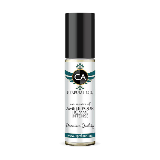 CA Perfume Impression of Amber Pour Homme Intense for Men Fragrance Oil Amber Fougere Scent Long Lasting Cologne for Men Travel Size TSA Ready Mini Parfum Body Oil Roll-on 0.33 Fl Oz 10ml