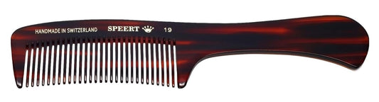 #19 Handmade Wide Tooth Rake Comb Tortoise Havana Acetate Large Handle Thick Coarse Curly Hair Detangling Parting Grooming Teasing Hair Styling Hairdresser Barber Hairdressing Wet Dry Pocket