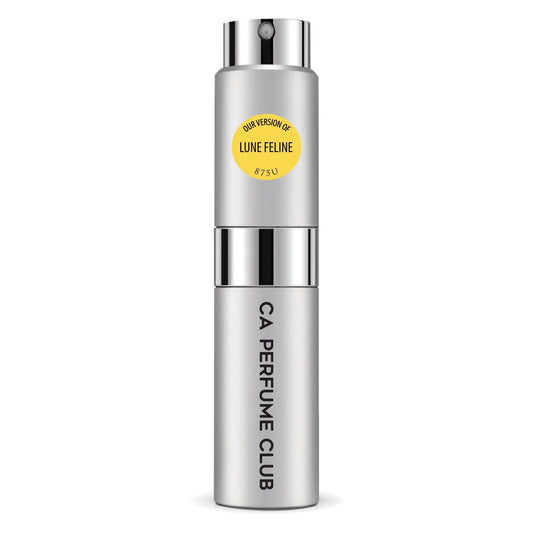 CA Perfume Impression of Lune Feline for Women and Men Amber Vanilla Scent Long Lasting Unisex Fragrance Eau De Parfum Travel Size Refillable Atomizer Spray 0.27 Fl Oz 8ml