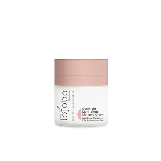 The Jojoba Company Overnight Multi-Biotic Moisture Cream with Snow Mushroom & ProRenew Complex – Hydrating Night Cream for Dry, Sensitive Skin – Nourishing, Lightweight