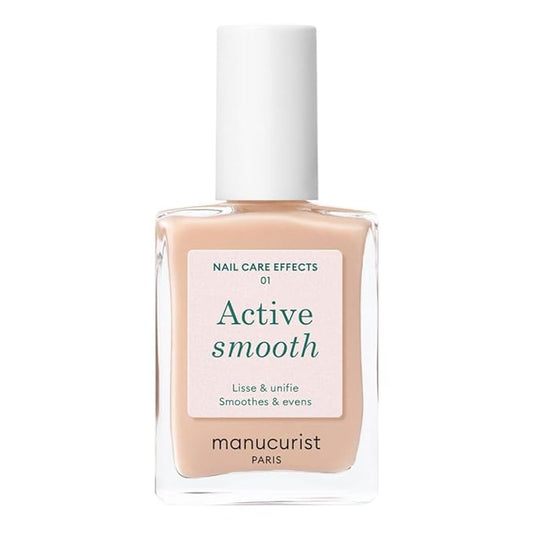 Manucurist Active Smooth 01 Nail Concealer Polish & Care - 2 in 1 Nude Nail Polish : Nail Strengthener and Growth - No Lamp - Nail Concealer - Ridge Filler for Nails - Beige Finish