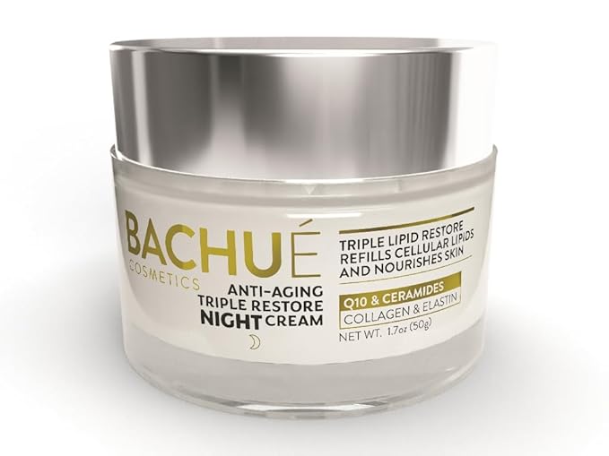 BACHUE ANTI-AGING TRIPLE RESTORE NIGHT CREAM Triple Lipid+Q10 Face Moisturizer Night Moisturizer Face Cream with Ceramide and Collagen for All Skin Types Repair Face Moisturizer No Fragrance 1.7 Fl Oz