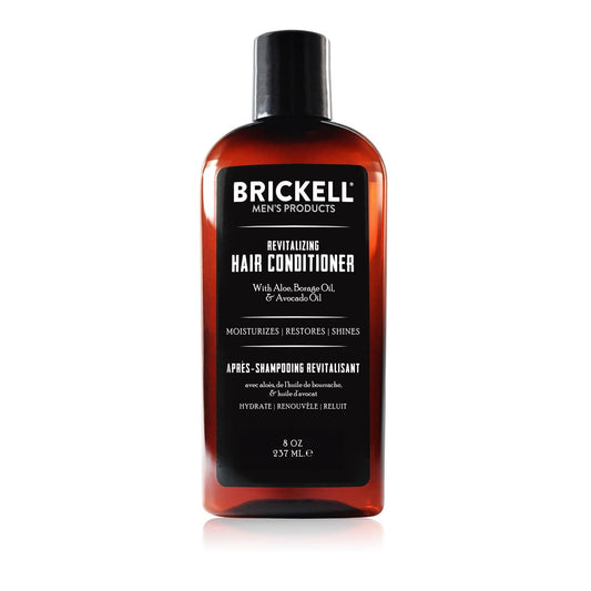 Brickell Men's Revitalizing Hair Conditioner for Men, Natural and Organic Nourishing Hair Conditioner, Restores Shine and Moisture, 8 Ounce, Scented, New Formula