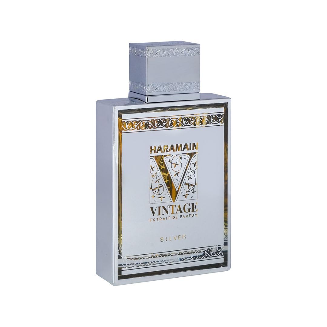 Al Haramain Vintage Silver - Perfumes for Women and Cologne for Men - Fresh Fragrance with Notes of Citrus and Mint - 3.33 oz Extrait De Parfum Spray