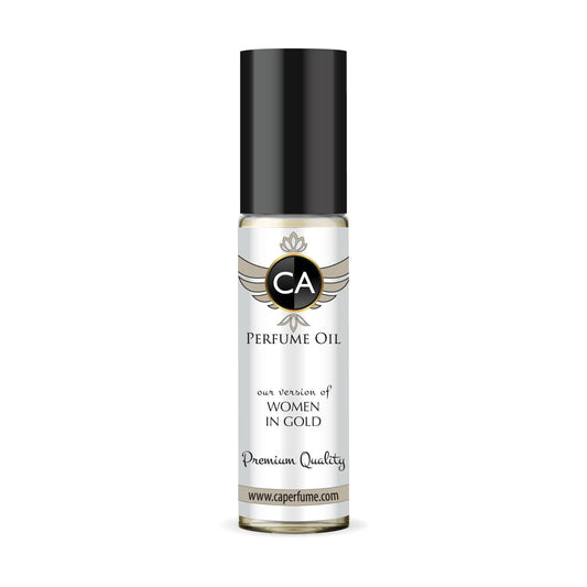 CA Perfume Impression of Women In Gold Fragrance Oil Chypre Floral Scent Long Lasting Perfumes for Women Travel Size TSA Ready Mini Parfum Body Oil Roll-on 0.33 Fl Oz 10ml