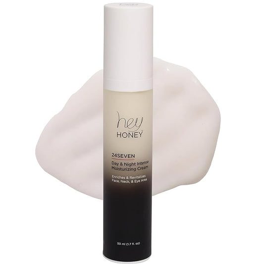 Hey Honey 24Seven Honey Day and Night Moisturizing Cream For Face, Neck & Eye Area | Rich Pro-Beautiful-Aging Intensely Hydrate and Reduce The Appearance Of Fine Lines and Wrinkles | 1.7 Oz