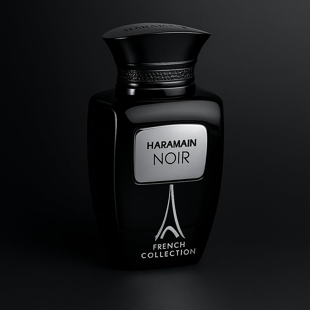 Al Haramain Noir French Collection for Unisex - Arabian Perfume for Women & Men - Long Lasting Fragrance with Bergamot, Lavender, Jasmine, Amber - Arabic Cologne - Eau De Parfum - 3.33 oz EDP Spray