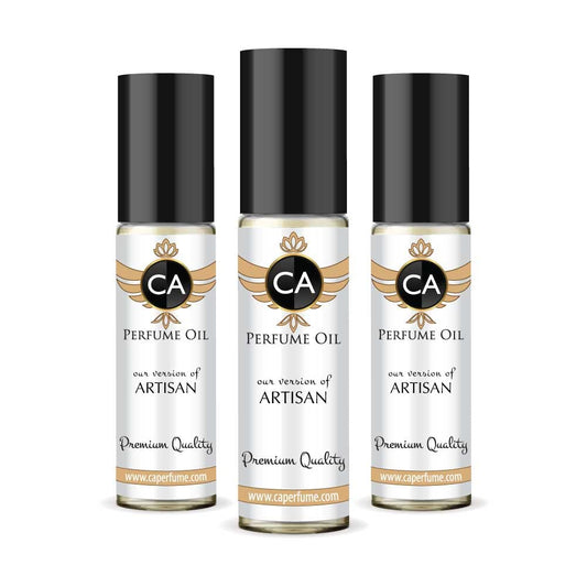 CA Perfume Impression of Artisan for Men Eau De Parfum Citrus Aromatic Scent Long Lasting Cologne for Men Travel Size TSA Ready for Day and Night Wear 0.33 Fl Oz 10ml (Pack of 3)