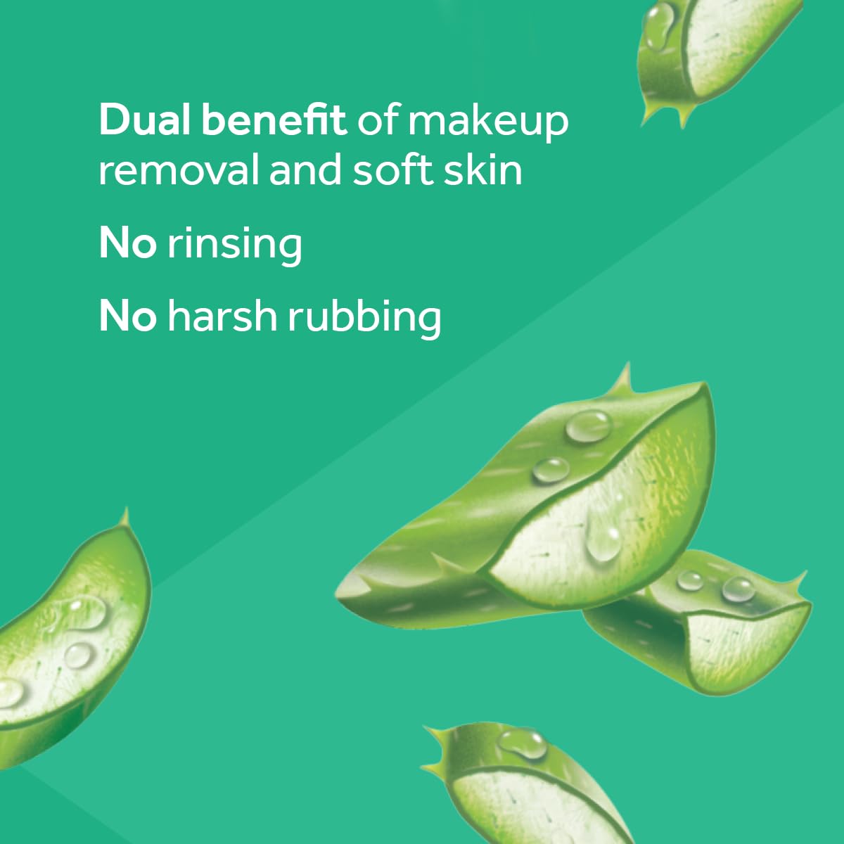 Pond's Vitamin Micellar Wipes For Dry Skin Hydrate Aloe Vera Removes Waterproof Makeup 25 Wipes (Pack of 2)