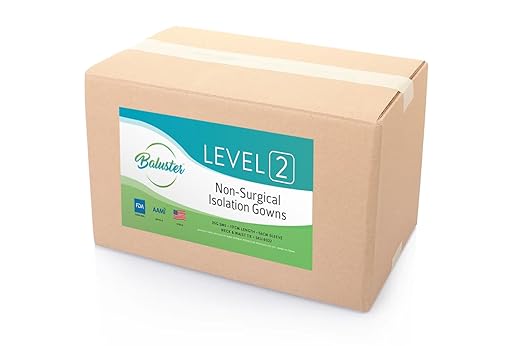 Disposable PPE Isolation Medical Gowns 100-Pack – Level 2, Full Back Coverage, Double Tie Closure, SMS 35g Material, Knit Cuffs, Unisex, Professional Blue for Healthcare & Lab Use