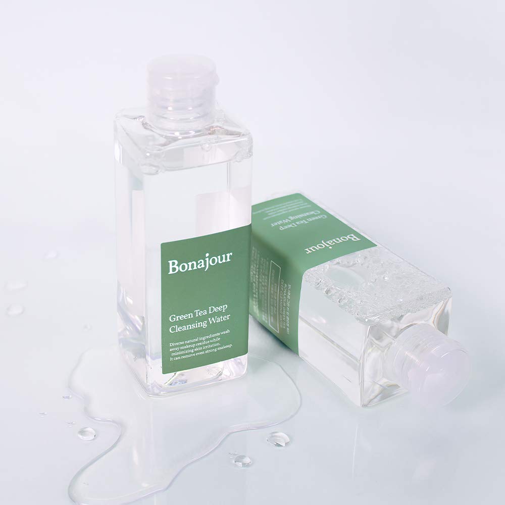 BONAJOUR] Vegan Green Tea Deep Cleansing Water and Natural Makeup Removing Tonic, Remover Solution 7.03 Fl.Oz