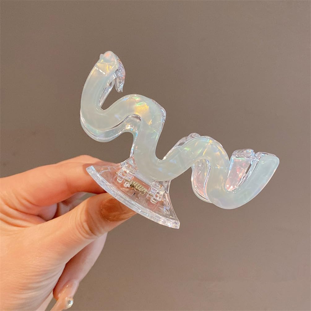 Hair Claw Clips, 3.5 Inch Hair Banana Barrettes, Mermaid Color Hair Clips Cellulose Acetate Large Hairpin Plastic Rectangle Stylish Hair Accessories for Women Ladies, 3 Pack