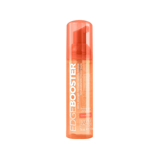 Style Factor EDGE BOOSTER Extra Strength Setting Mousse Travel Size – Frizz Control, Extra Volume, and Conditioning – 2.5oz Orange Ruby Mousse for Curly Hair