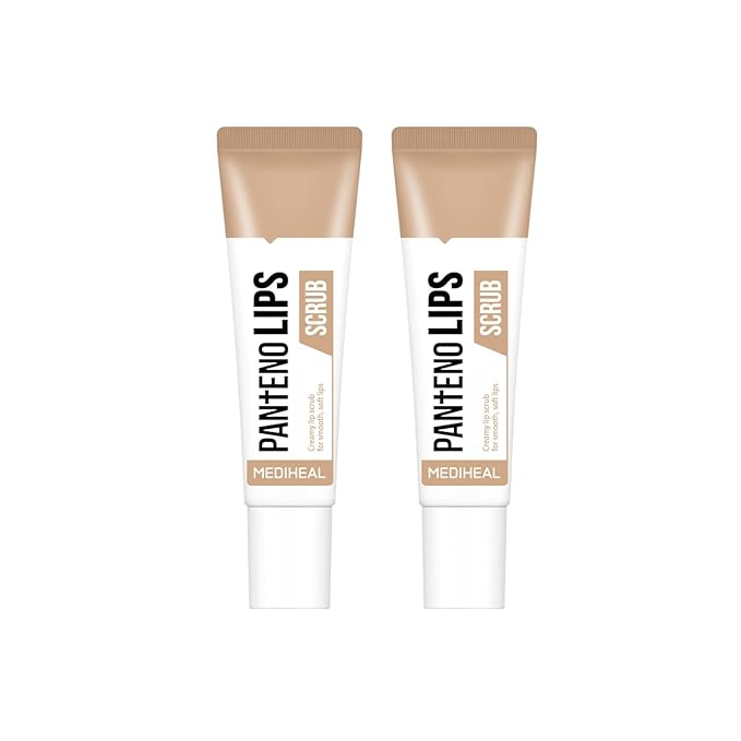 MEDIHEAL Pantenolips Lip Scrub 2 Pack Removes Rough Dead Skin Cells Moist Dry Lips, Panthenol Micro Walnut Shell Powder