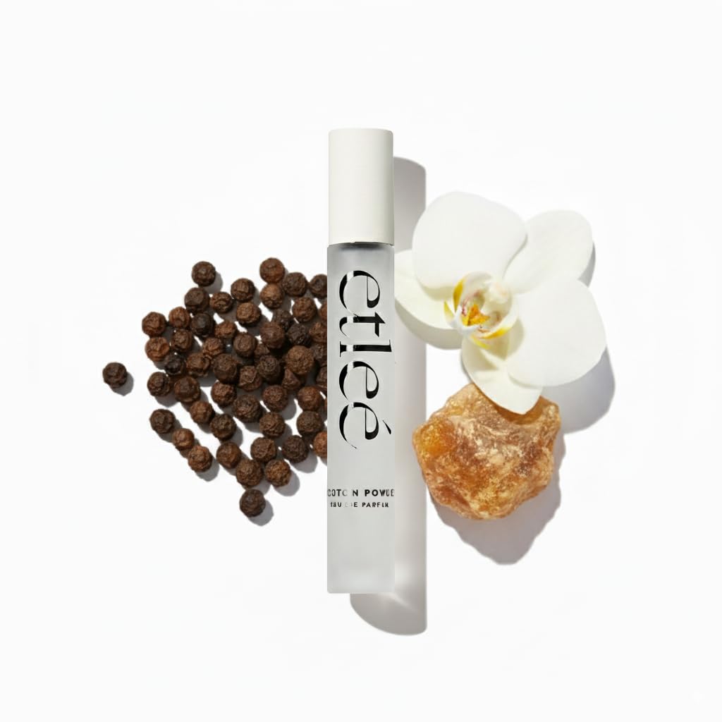 Cotton Powder Eau de Parfum 0.34oz, Aldehydic Musk Long Lasting Perfume With Sandalwood, Black Pepper, Orchid, Lily & Rose, Layerable Luxury Fragrance for Women & Men for Everyday Wear