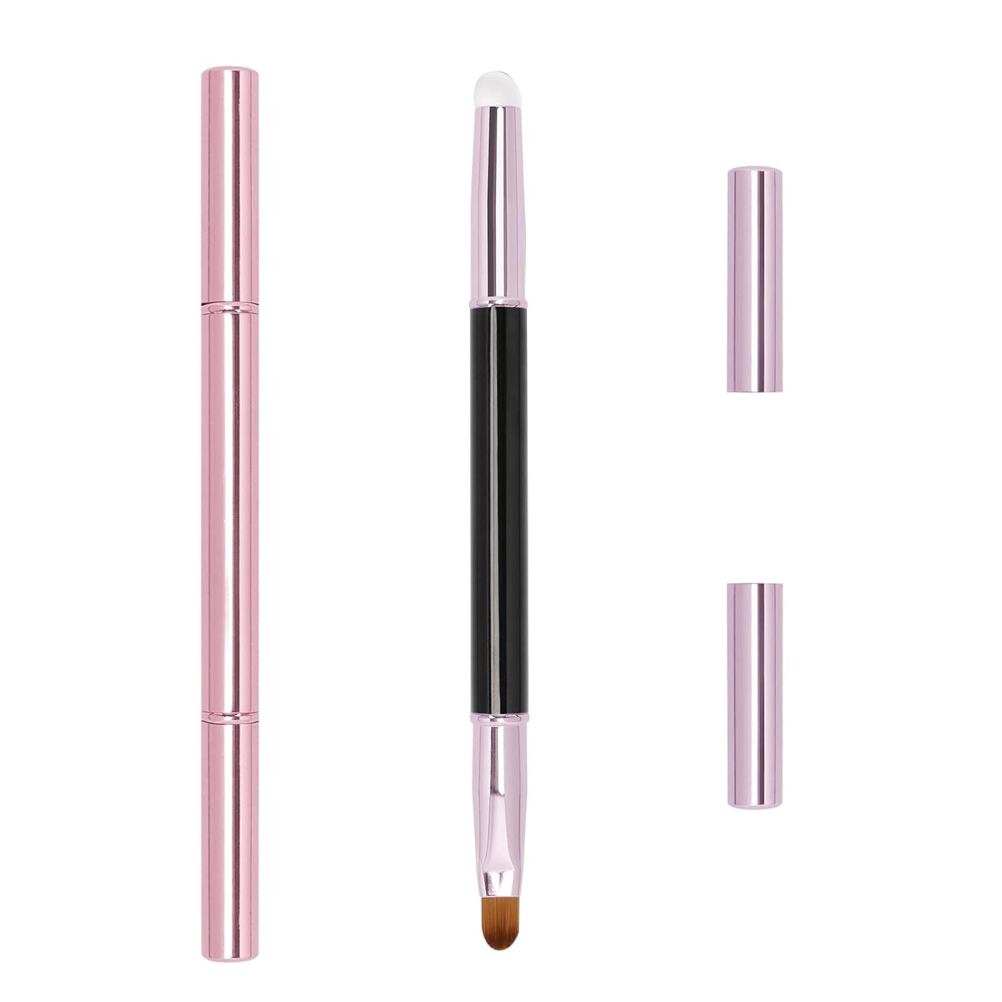 Unaone 2Packs Lip Brush for Lipstick, Dual-Ended Silicone & Bristle Tips Lip Makeup Brush, Lipstick Brush for Lip Gloss
