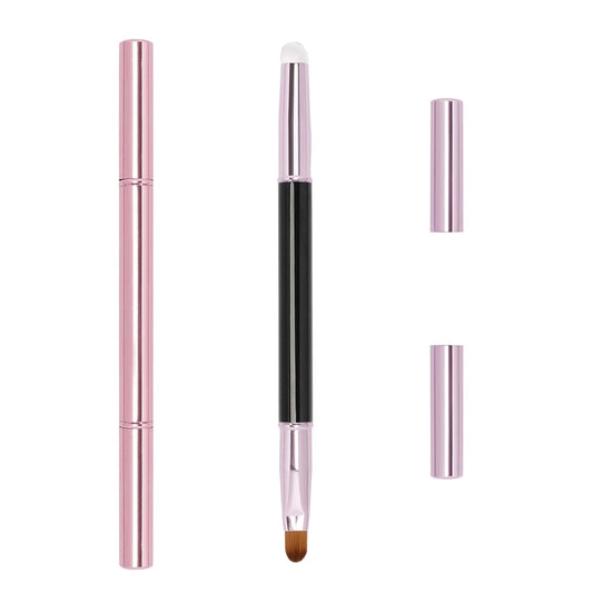Unaone 2Packs Lip Brush for Lipstick, Dual-Ended Silicone & Bristle Tips Lip Makeup Brush, Lipstick Brush for Lip Gloss