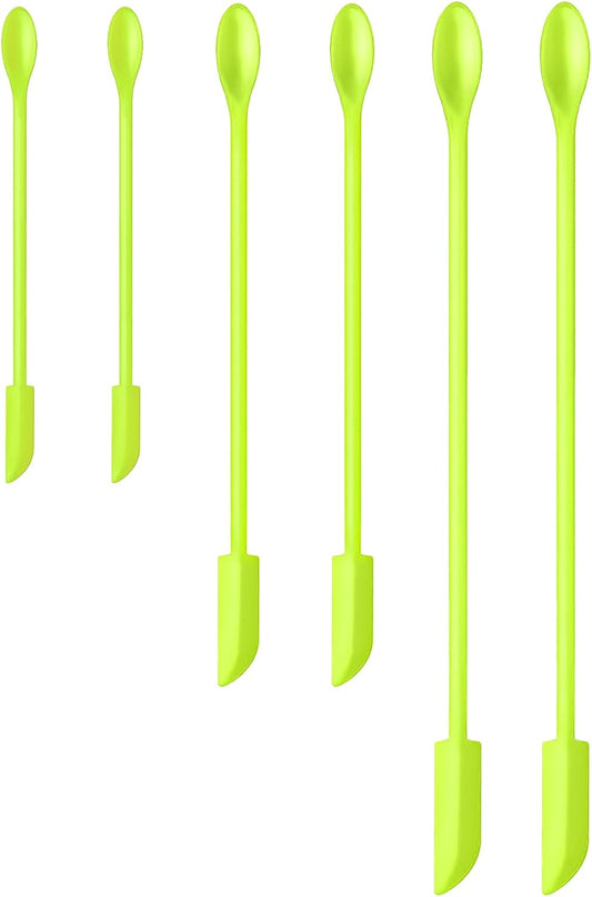 Silicone Spatula Set (6Pcs) - Mini Scraper Tool for Beauty & Food （Reach Every Last Drop - Multi-Size Spatulas for Makeup Jars, Lotion Bottles & Kitchen Containers）