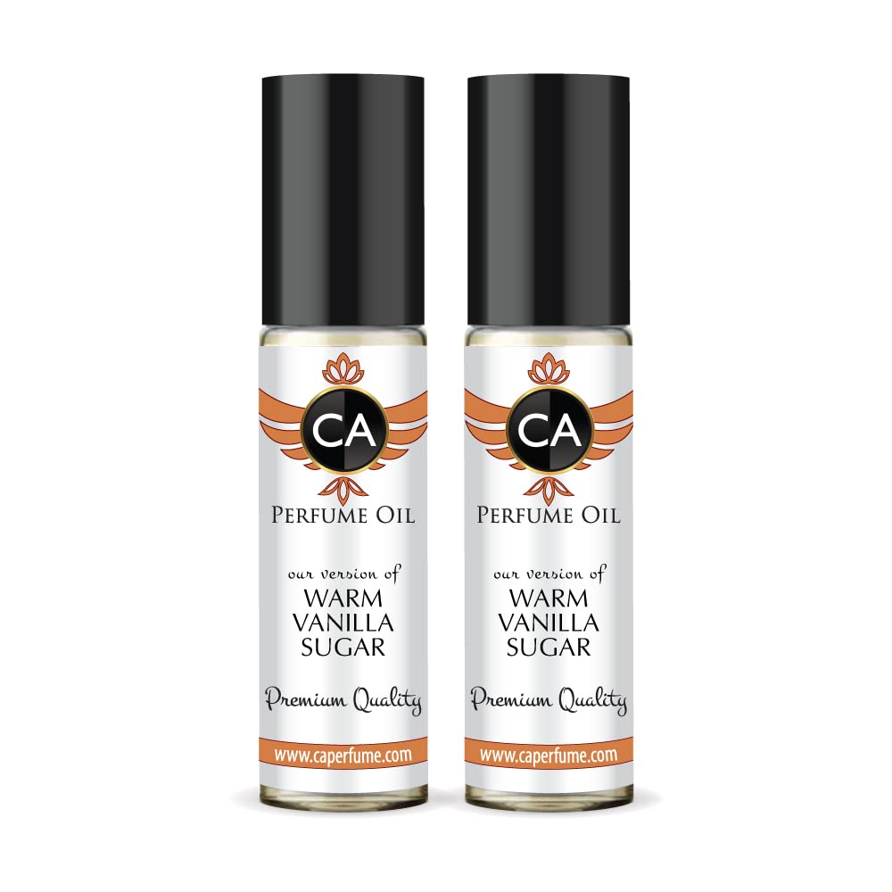 CA Perfume Impression of Warm Vanilla Sugar Unisex Eau De Parfum Amber Scent Long Lasting Unisex Fragrance Travel Size TSA Ready for Day and Night Wear 0.33 Fl Oz 10ml (Pack of 2)