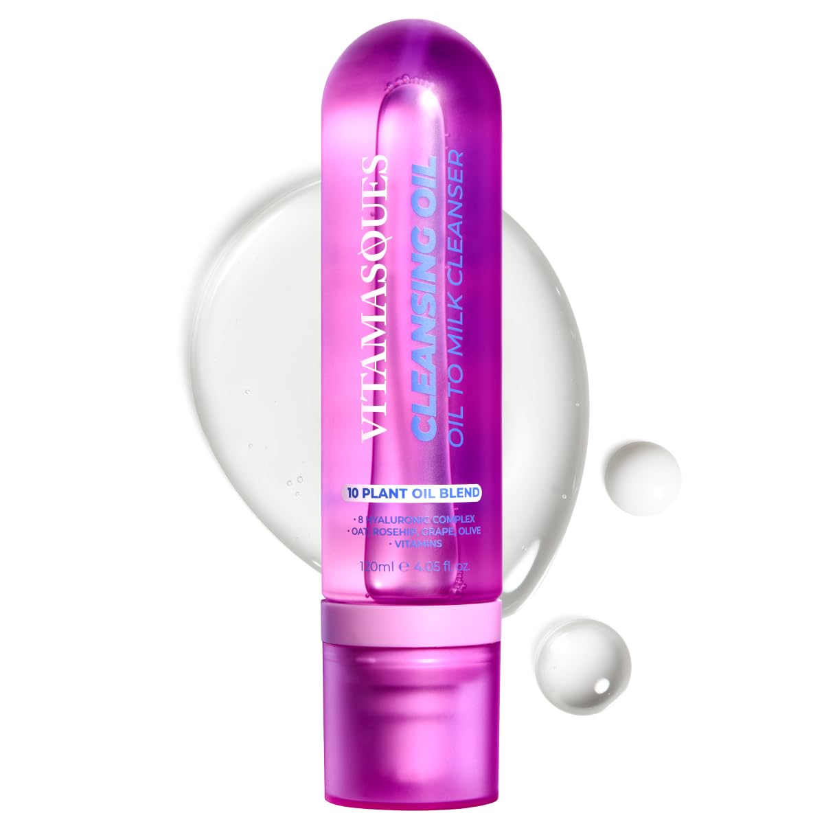 Vitamasques Oil to Milk Cleanser Face Wash & Makeup Remover – Korean Cleansing Oil for Face, Deep Pore Clean, Gentle Facial Oil Cleanser, Quick Rinse-Off & No Oily Residue (4.05 Fl Oz)