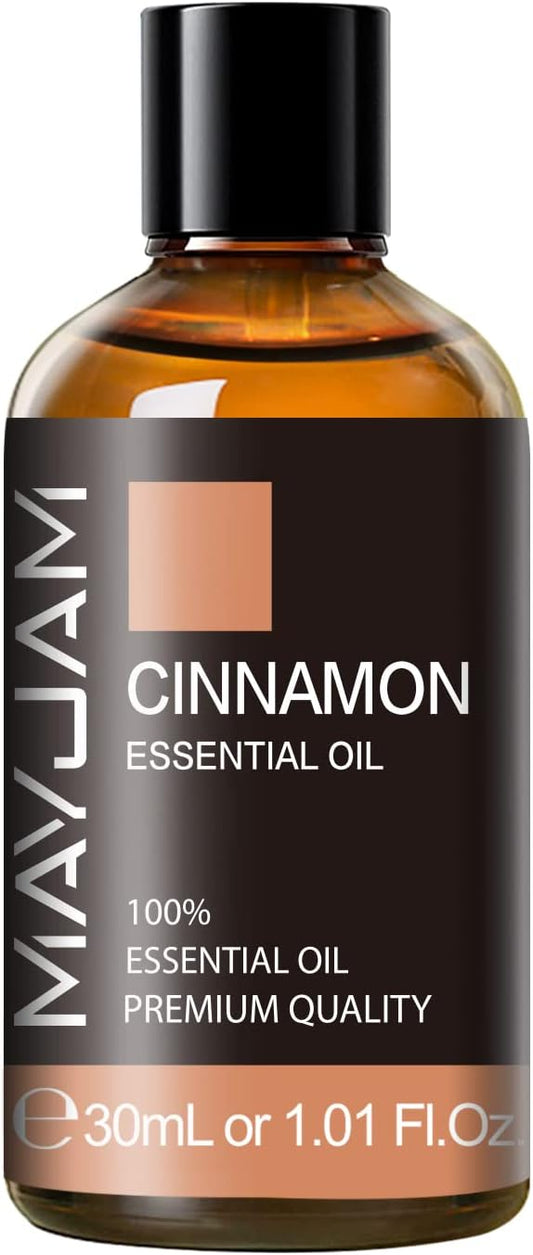 Cinnamon Essential Oil 30ml/1.01fl.oz, MAYJAM Premium Cinnamon Oils with Glass Dropper, Perfect for Diffusers Home Office Use