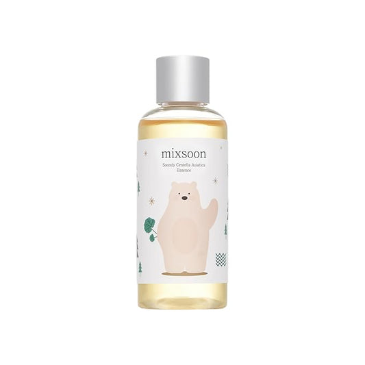 mixsoon Soondy Centella Asiatica Essence Instant Hydrating & Soothing Essence for Irritated, Sensitive Skin for Korean Skincare for Glass Skin-Jeju Island CICA Extracts (3.38 fl.oz / 100ml)
