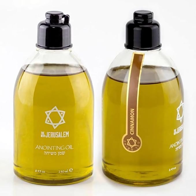 Cinammon Anointing Oil from Israel, Holy Spiritual Oils Bottles from Jerusalem Blessed, Handmade with Natural Ingredients and Blessed for Wedding Ceremony, Religious Use, 8.45 Fl Oz