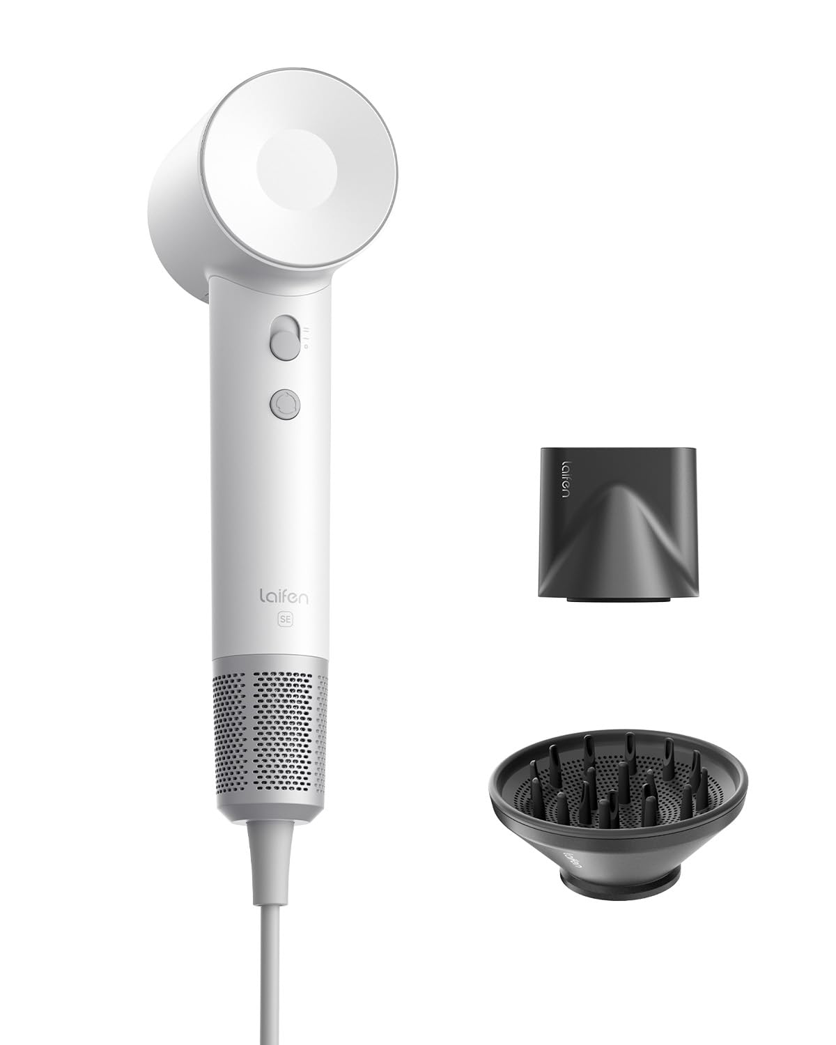 Laifen Hair Dryer SE, 200 Million Negative Ionic Blow Dryer with 105,000 RPM Brushless Motor 1400W Powerful Fast Drying High-Speed Low Noise Hairdryer with Magnetic Attachments