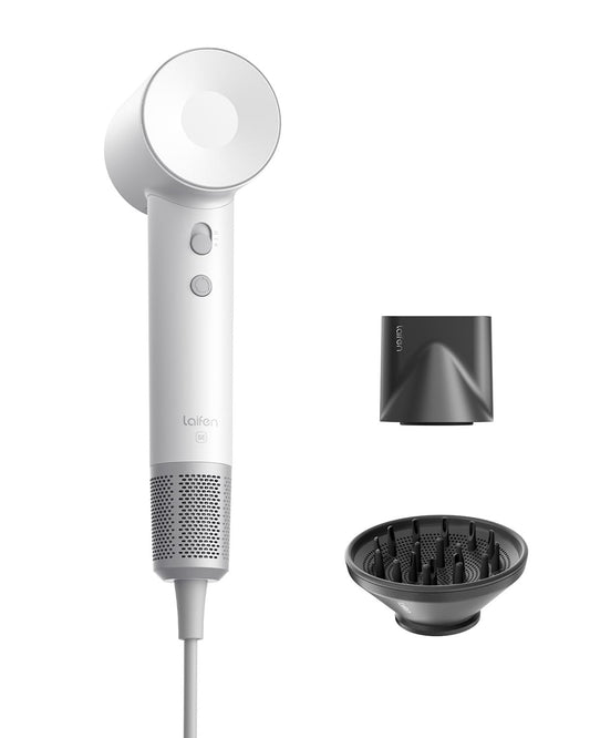 Laifen Hair Dryer SE, 200 Million Negative Ionic Blow Dryer with 105,000 RPM Brushless Motor 1400W Powerful Fast Drying High-Speed Low Noise Hairdryer with Magnetic Attachments
