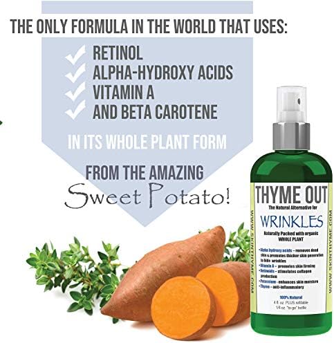 All Natural Anti-Wrinkle Face Mist Spray with Thyme, Bakuchiol, AHA, Beta Carotene and Potassium - Fights Wrinkles, Fine Lines, Inflammation, and Dryness While Boosting Collagen (4 oz)