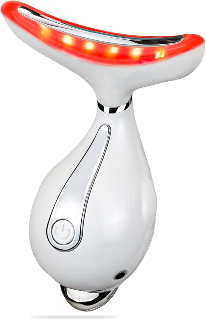 Red LED Light Therapy Device, Massager for Face & Neck, Electric Facial Massage Skin Care Tool for Women