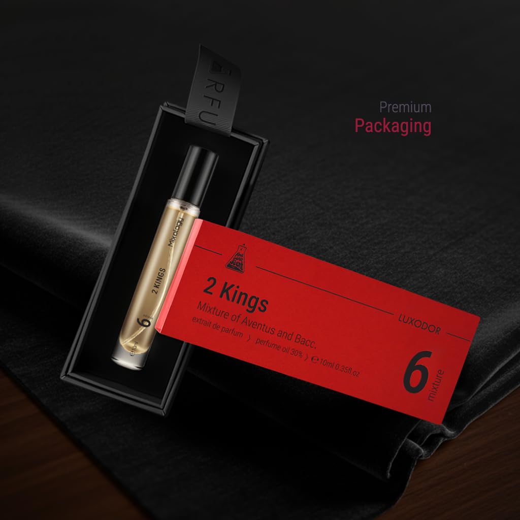 Two Kings Mixology Eau de Parfum - Mixture of B.acarat and Aventus, Unisex Perfume 0.34 Fl Oz (10ml)