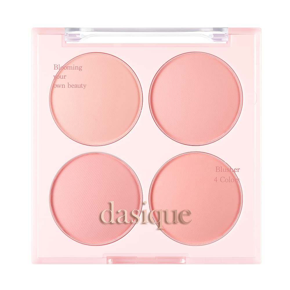 Dasique Blending Mood Cheek #07 Candy Berry | 4 Blendable Shades in Lightweight Smooth Powder | Vegan | Blush