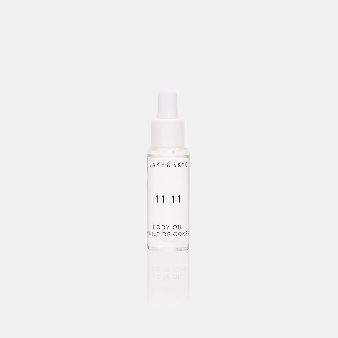 Lake & Skye 11 11 Body Oil Mini, 0.33 fl oz (10 ml) - Hydrating with Vitamin E & Sweet Almond Oil - Sheer & Uplifting Scent