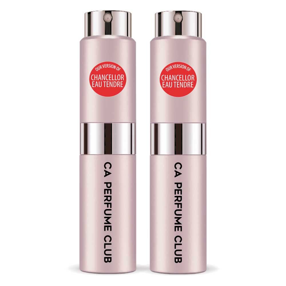CA Perfume Impression of Chancellor Eau Tendre for Women Floral Fruity Scent Long Lasting Perfumes for Women Eau De Parfum Travel Size Refillable Atomizer Spray 0.27 Fl Oz 8ml Pack of 2
