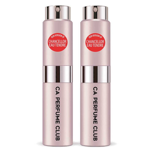 CA Perfume Impression of Chancellor Eau Tendre for Women Floral Fruity Scent Long Lasting Perfumes for Women Eau De Parfum Travel Size Refillable Atomizer Spray 0.27 Fl Oz 8ml Pack of 2