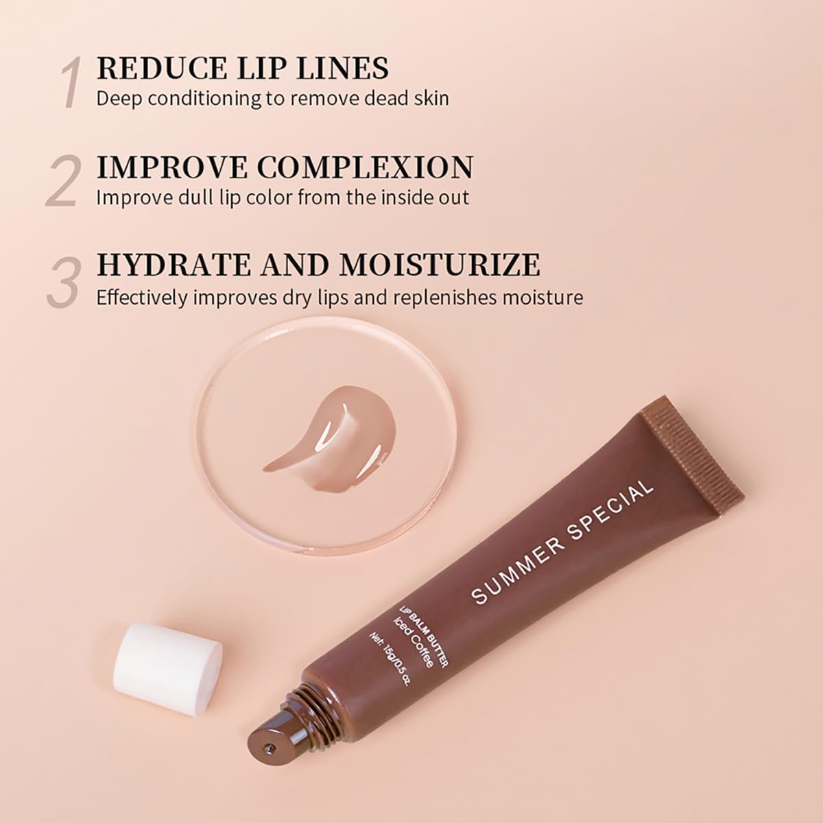 5-Color Summer Special Lip Balm Butter-Shea Butter & Avocado Oil Formula, Lightweight & Non-Sticky, 5 Trending Shades (Vanilla/Mint/Iced Coffee/Cake/Guava), Soften Dry and Lip Care, Gift Box for Teens