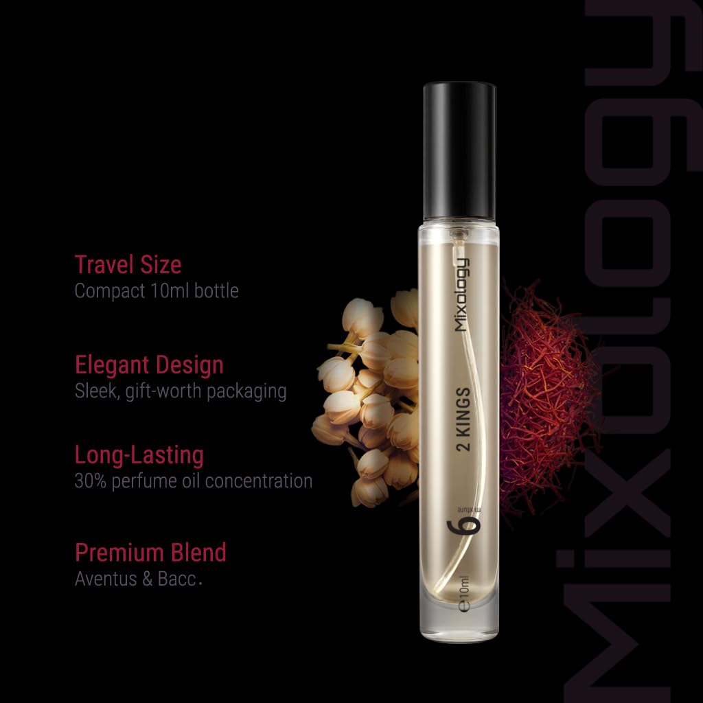 Two Kings Mixology Eau de Parfum - Mixture of B.acarat and Aventus, Unisex Perfume 0.34 Fl Oz (10ml)